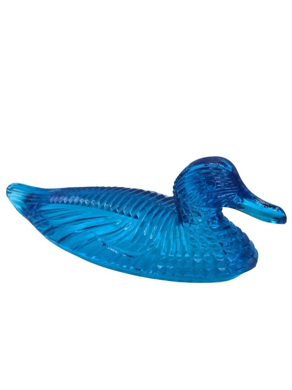 Duck on Nest Covered Dish LID ONLY Blue 11 Inch AS IS Vintage Country Decor